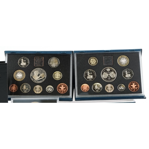 2177 - Four United Kingdom proof coin sets to include 2 x 1997, one 1998 and 2012 together with eight proof... 