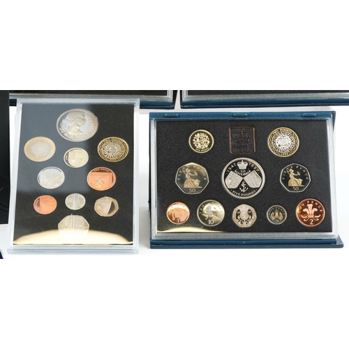 2177 - Four United Kingdom proof coin sets to include 2 x 1997, one 1998 and 2012 together with eight proof... 