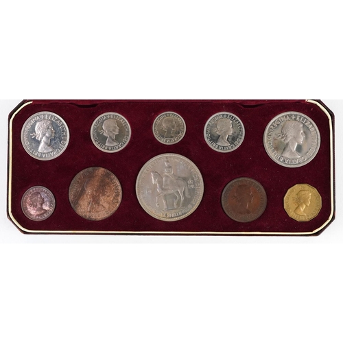 2102 - A boxed set of Queen Elizabeth II Coronation coins, crowned 2nd June 1953, ranging from farthing to ... 