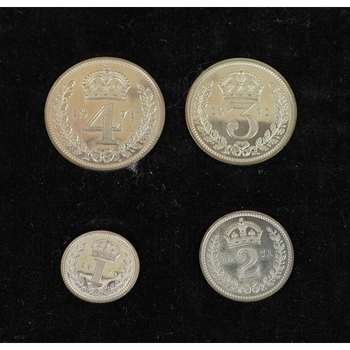 2087 - A 1971 Royal Mint Maundy money boxed set of four coins.