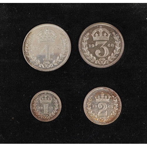 2107 - A 1968 Royal Mint Maundy money boxed set of four coins.