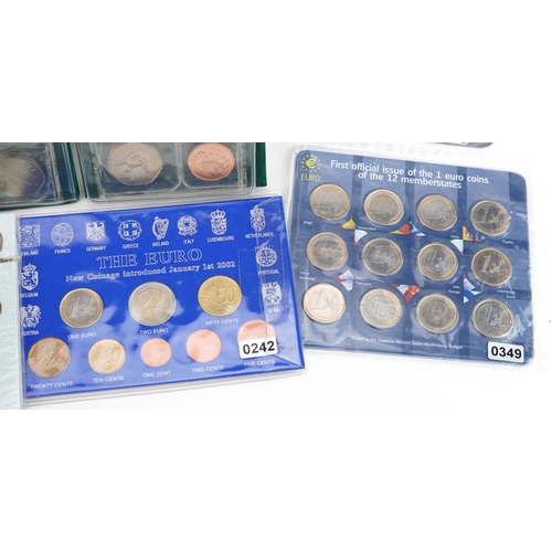 2142 - A collection of first official issue of the one euro coins to include twelve member states, Russian ... 