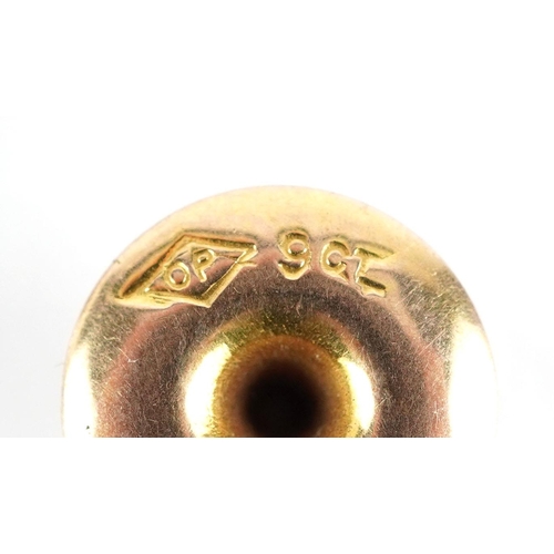 3049 - A collection of Victorian and later 9ct gold studs and a pair of a 9ct gold engine turned cufflinks,... 