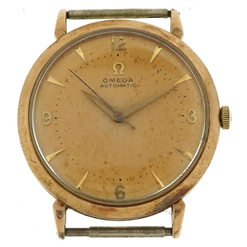 3005 - Omega, gentlemen's 9ct gold automatic wristwatch together with a 9ct gold metal core bracelet and a ... 