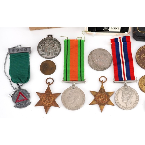 2479 - British military World War II medals, medallions and coins including Burma star, 1939-1945 star and ... 