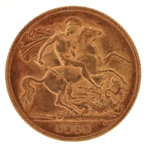 3410 - George V 1913 gold half sovereign.