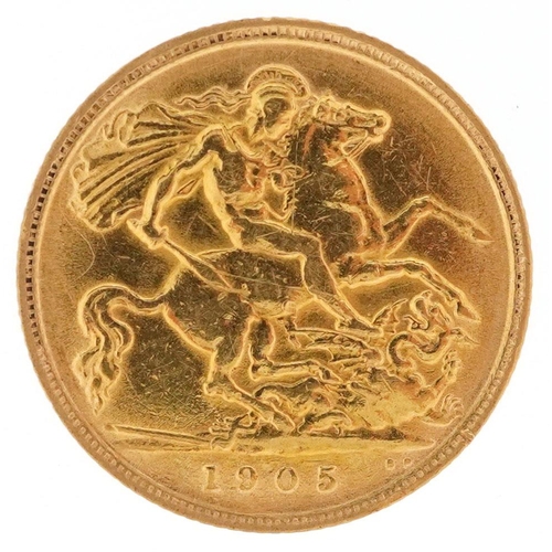 3411 - Edward VII 1905 gold half sovereign.