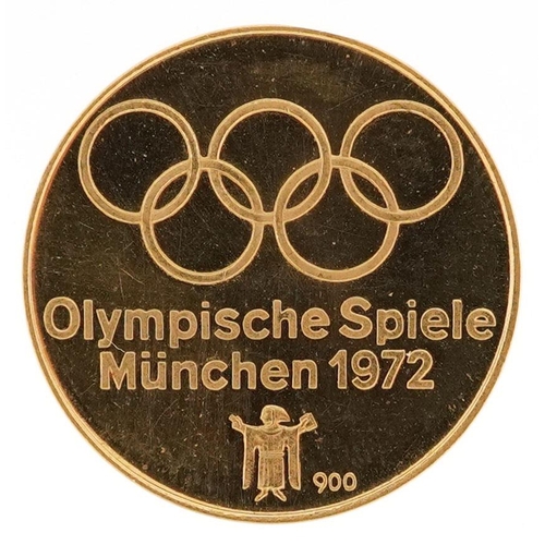 3376 - A Munich 1972 Olympics archery gold coin, 4.5g.