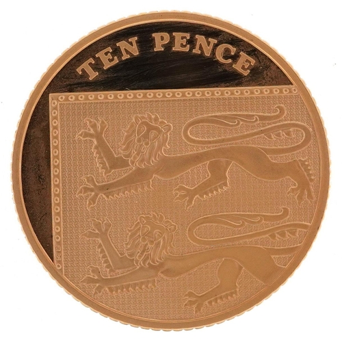 3371 - Elizabeth II 2015 gold ten pence coin, 12.7g.