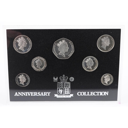 2136 - A 1996 silver Anniversary proof year coin collection with certificate of authenticity, housed in a r... 