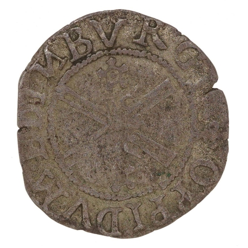 2073 - A Scottish Mary I first period hammered silver one bawbee 1543-1554, 22mm in diameter.