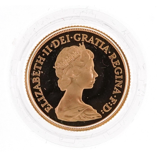 3381 - Queen Victoria 1980 proof gold sovereign with box and certificate.