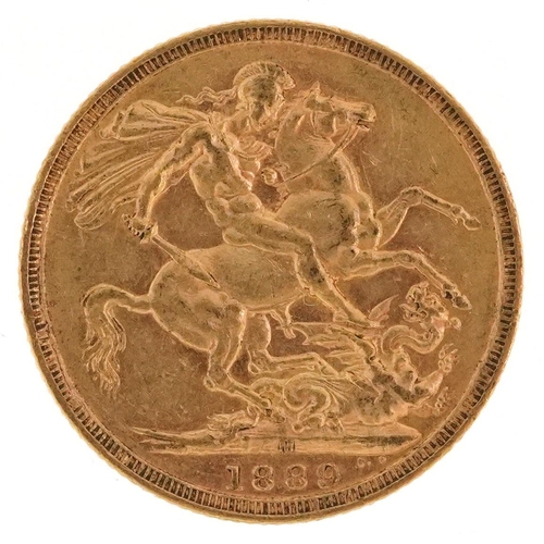 3389 - Queen Victoria 1889 gold sovereign, Melbourne mint.