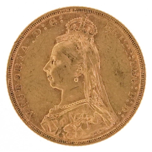 3389 - Queen Victoria 1889 gold sovereign, Melbourne mint.