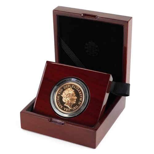 3351 - Elizabeth II 2015 brilliant uncirculated gold five sovereign piece by The Royal Mint, with box and c... 