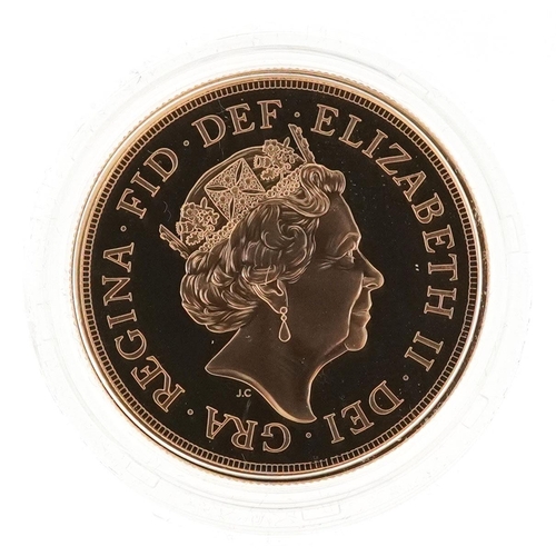 3353 - Elizabeth II 2015 brilliant uncirculated gold five sovereign piece by The Royal Mint, with box and c... 