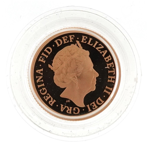 3366 - Elizabeth II 2019 gold proof Piedfort sovereign by The Royal Mint, with box and certificate numbered... 