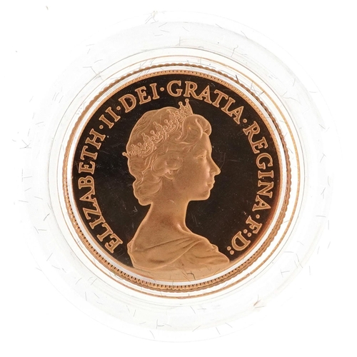 3378 - Elizabeth II 1981 gold proof sovereign by The Royal Mint with box and certificate.