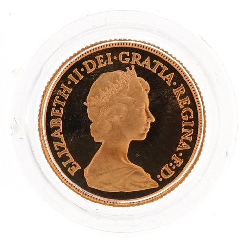 3379 - Elizabeth II 1982 gold proof sovereign by The Royal Mint with box and certificate.