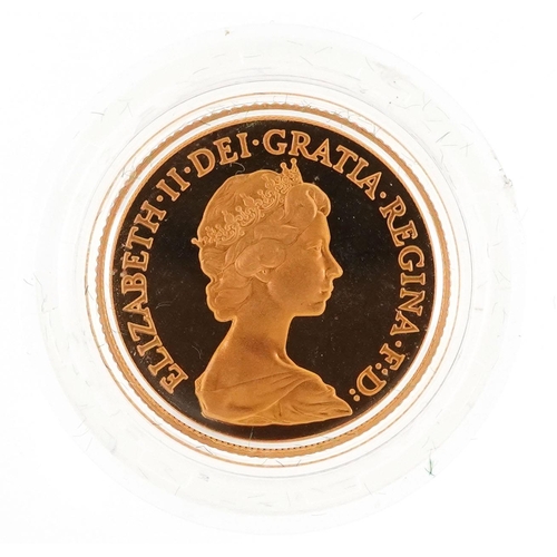 3380 - Elizabeth II 1980 gold proof sovereign by The Royal Mint with box and certificate.