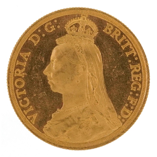 3368 - Queen Victoria 1887 Jubilee Head double sovereign, 16.0g.