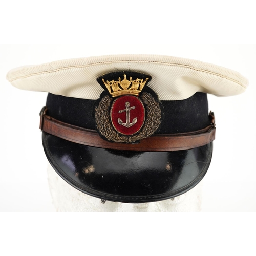 2598 - A military interest World War II merchant navy visor cap.