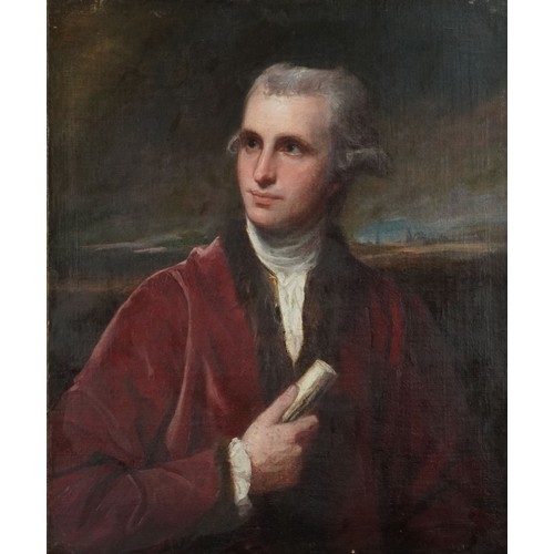  George Romney (1734-1802) - Eyles Irwin, Judge in the Madras Presidency, half length portrait, oil o... 