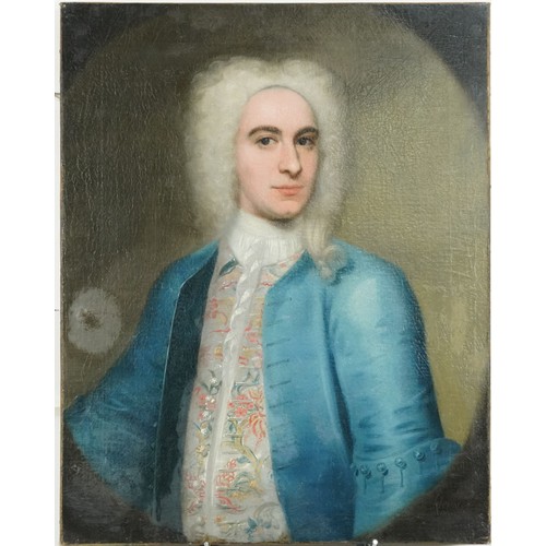 3415 - John Theodore I Heins (1697-1756) - Half length portrait of a Gentleman, 18th century German School,... 