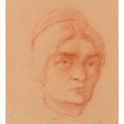 3474 - Roderic O'Conor (1860-1940) - Breton Woman, late 19th/20th century Irish school, red chalk on paper,... 