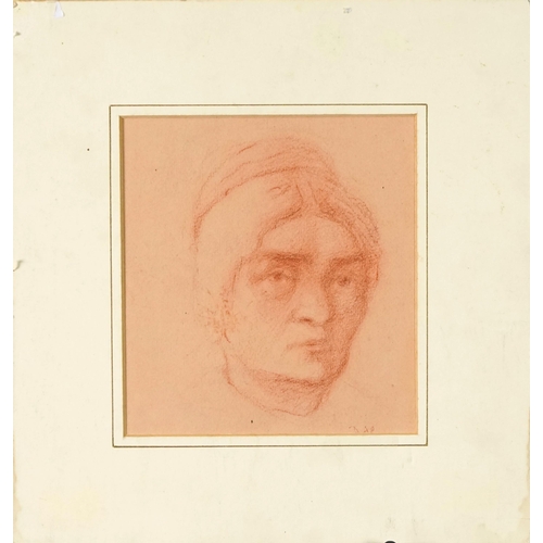 3474 - Roderic O'Conor (1860-1940) - Breton Woman, late 19th/20th century Irish school, red chalk on paper,... 