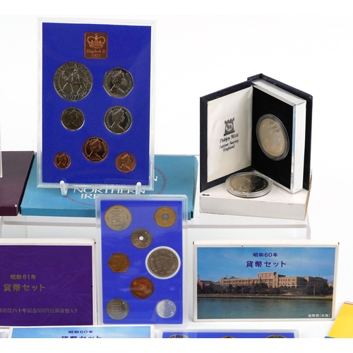 2172 - 19th century and later British and world coins to include Japanese proof sets and commemorative two ... 