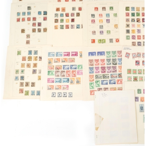 2222 - A quantity of European and world stamps to include Denmark, Gold Coast and Sweden.