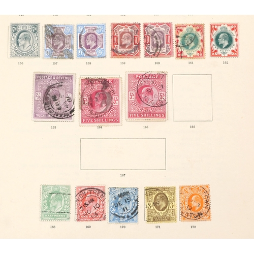 2218 - An album page of Edwardian stamps to include two & six, two five shillings and mint shilling.