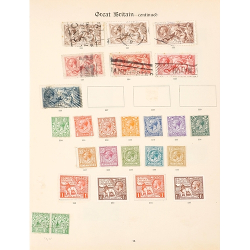 2217 - Three album sheets of George V stamps to include Seahorses first 1912 edition with horizontal lines,... 