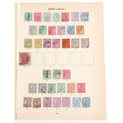 2210 - Three album pages of Indian stamps from Queen Victoria to George V including mint examples.