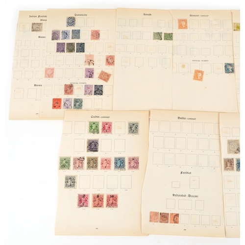 2206 - Victorian and later Indian Feudatory States stamps including overprinted examples.