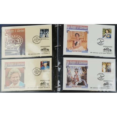 2255 - Four 'The Royal Family' blue coin cover albums celebrating The Queen's 40th Coronation from 1953-199... 