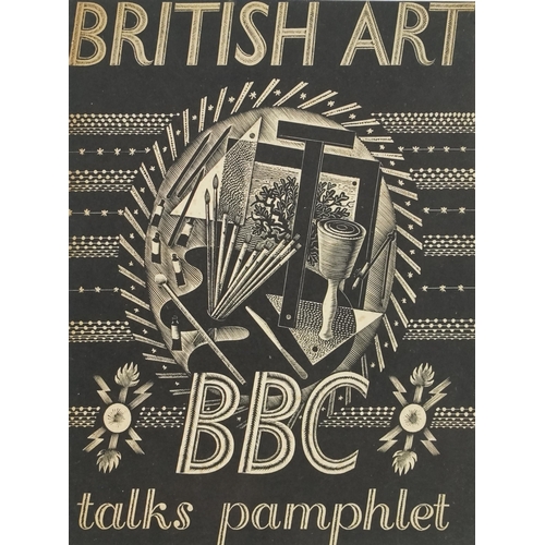 3663 - Eric Ravilious - BBC Talks pamphlet, 20th century British school lithograph circa 1934, framed and g... 