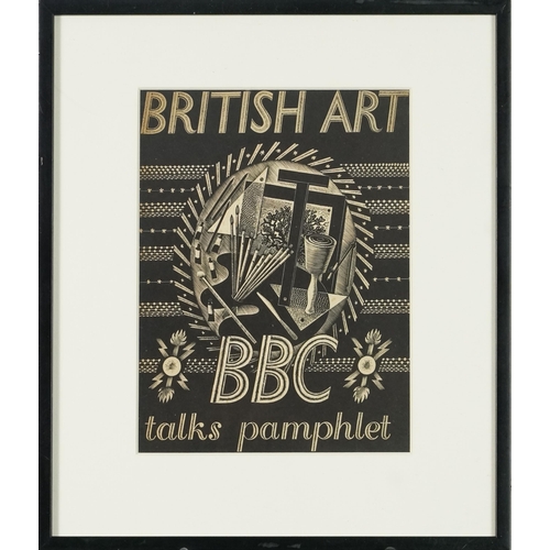 3663 - Eric Ravilious - BBC Talks pamphlet, 20th century British school lithograph circa 1934, framed and g... 