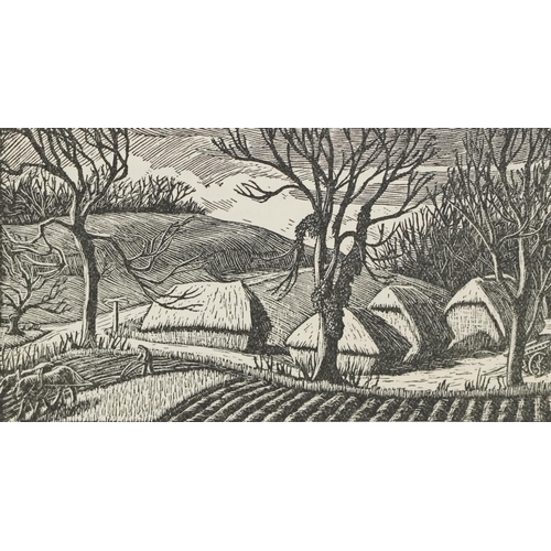 3650 - Gwen Raverat - The Crossroads, 20th century British school print from The London Mercury 1936, frame... 