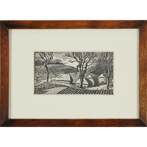 3650 - Gwen Raverat - The Crossroads, 20th century British school print from The London Mercury 1936, frame... 