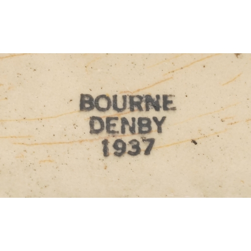 1553 - A Bourne Denby stoneware flagon, dated 1937 together with a similar Price of Bristol stoneware flago... 