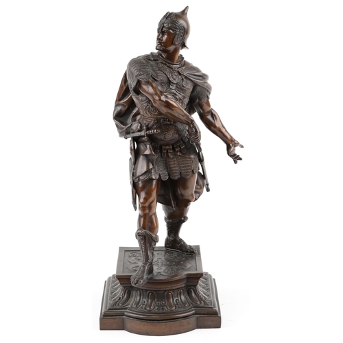  After Arthur Wangen, a bronzed spelter figure of a Roman soldier, signed Wangen, 58cm high.
Note: Th... 