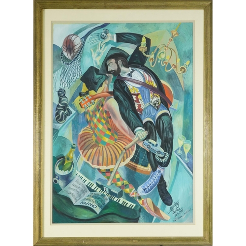 3690 - Stanley Burke - Je Tebe Miluju, 20th century British School, acrylic on board, signed and dated 10.0... 