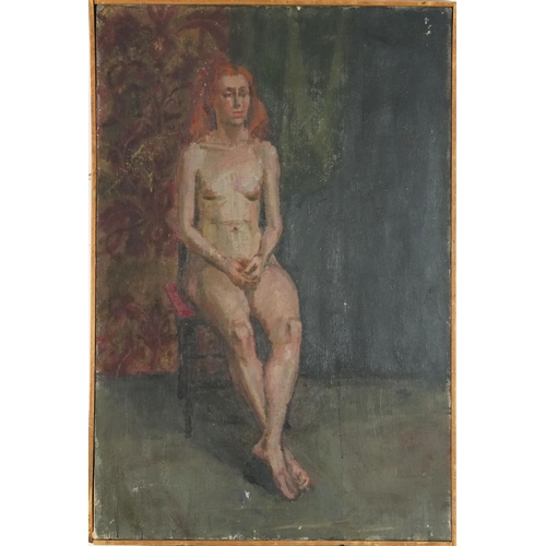 3660 - Gerald Rose - Full length female nude, 20th century, oil on canvas, framed, 76cm x 51cm.