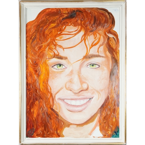 3638 - Clive Fredriksson - Portrait of a red headed girl, oil on canvas, framed.