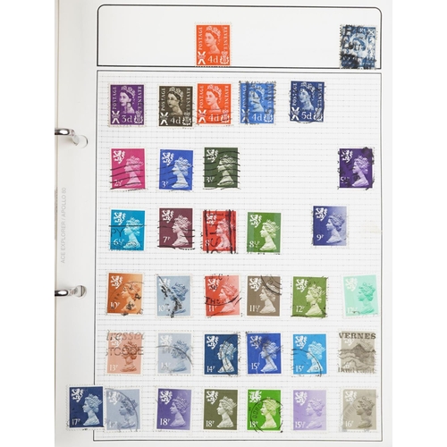 2253 - A collection of British and world stamps in four albums and four Harrington & Byrne stamp sets.