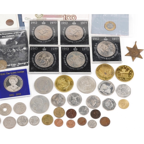 2162 - Antique and later British and world coins and banknotes including commemorative crowns, coin sets, a... 