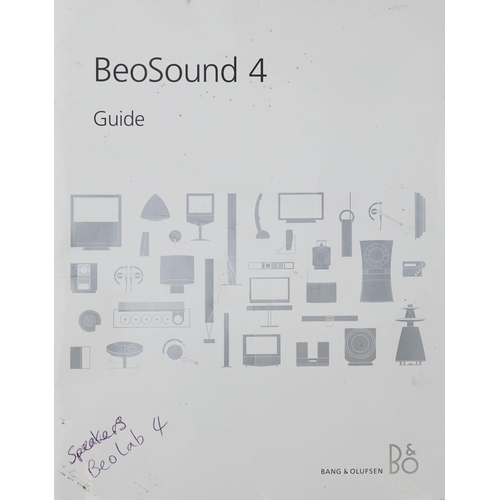 2015 - A Bang & Olufsen Beosound 4 music system with speakers and instructions.