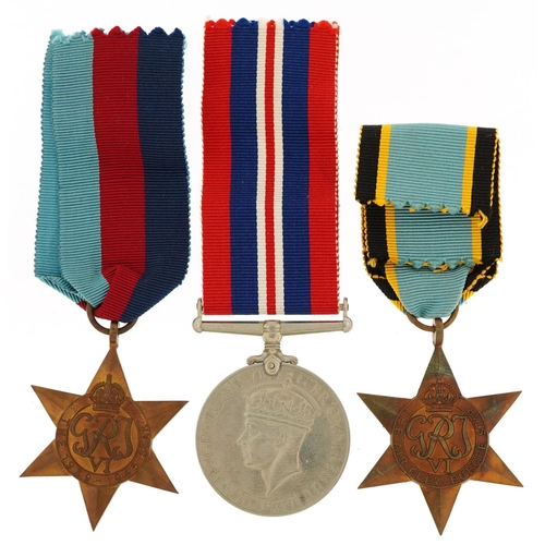 2432 - Three British military World War II medals including The 1939-1945 star and the Air Crew Europe star... 